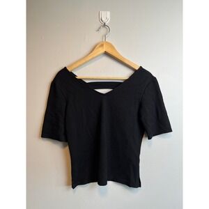 Madewell Puff Sleeve Textured Knit Sweatshirt Crew Neck Size M Long Sleeve Shirt